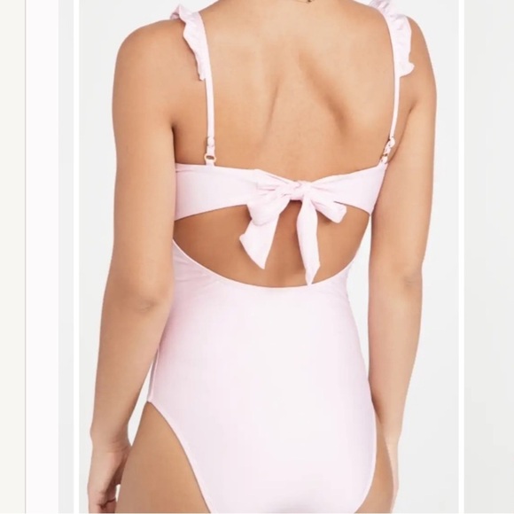 NWT Solido Swimwear Ruffle One Piece Swimsuit in Light Pink Sz L - Picture 2 of 10